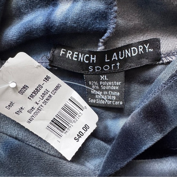 French Laundry Sport Crop Velour Hoodie XL NWT - Picture 3 of 6
